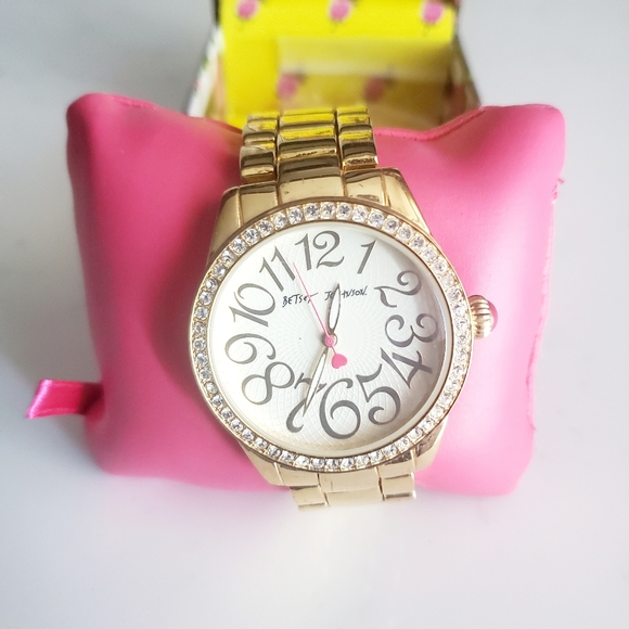 Betsey Johnson Accessories - Final Sale ❤️ Betsey Johnson Rhinestone Watch Gold Tone Price FIRM